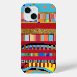 カラフルストライプ模様 iPhone 15ケース