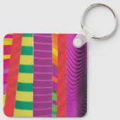 カラフルストライプ波形 – 四角 キーホルダー (裏面)