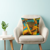 カラフルストライプ絵を描:テクスチャ クッション (椅子)