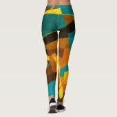 カラフルストライプ絵を描：テクスチャ レギンス (裏面)