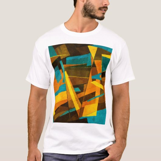 カラフルストライプ絵を描：テクスチャ Tシャツ (正面)