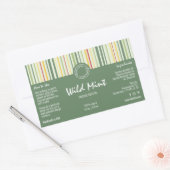 カラフルストライプ線と緑のコスメティックボトルラベル 長方形シール (封筒)