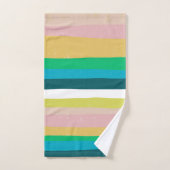 カラフルストライプ線抽象芸術パターン バスタオルセット (ハンドタオル)