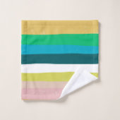 カラフルストライプ線抽象芸術パターン バスタオルセット (ウォッシュタオル)