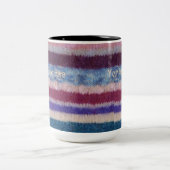 カラフルストライプ編ユニークヴィンテージおもしろいデザイン ツートーンマグカップ (中央)