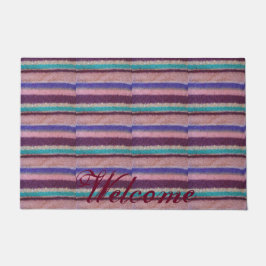 カラフルストライプ編ユニークヴィンテージおもしろい ドアマット