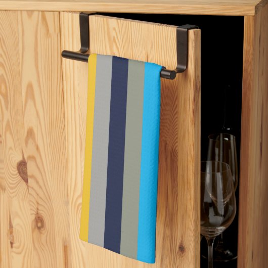 カラフルストライプ キッチンタオル (三つ折り)