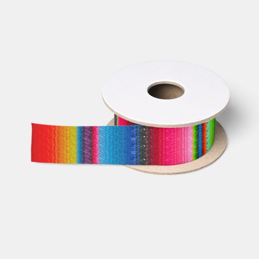カラフルストライプ サテンリボン (リール)