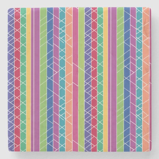 カラフルストライプ ストーンコースター (正面)