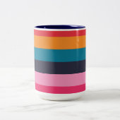 カラフルストライプ ツートーンマグカップ (中央)