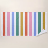 カラフルストライプ ビーチタオル (正面)