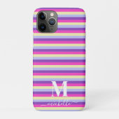 カラフルストライプ モノグラムスクリプト Case-Mate iPhoneケース (裏)