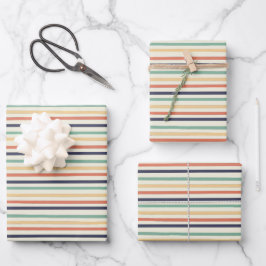 カラフルストライプ ラッピングペーパーシート