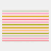 カラフルストライプ ラッピングペーパーシート (正面)