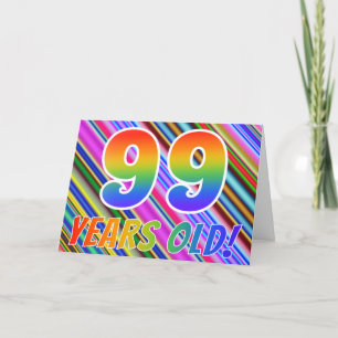 カラフルストライプ+レインボーパターン「99歳！」 カード