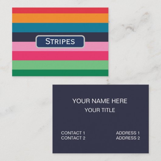 カラフルストライプ 名刺 (正面/裏面)