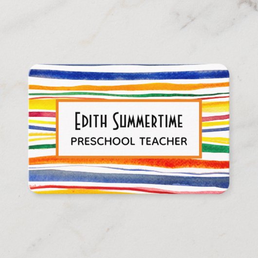 カラフルストライプ 名刺 (正面)