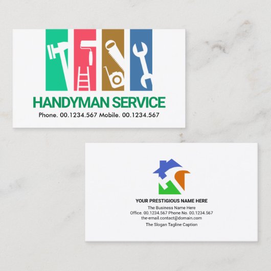 カラフルストライプ 名刺 (正面/裏面)