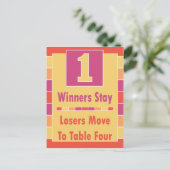 カラフルストライプBuncoテーブルカード#1から4 ポストカード (スタンド正面)