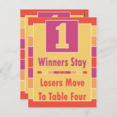 カラフルストライプBuncoテーブルカード#1から4 ポストカード (正面/裏面)