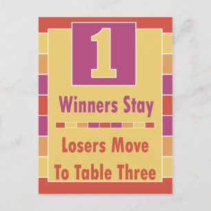 カラフルストライプBuncoテーブルカード#1 ポストカード