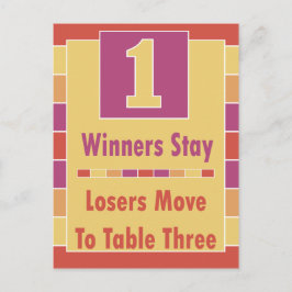 カラフルストライプBuncoテーブルカード#1 ポストカード