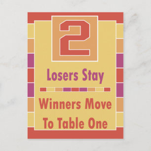 カラフルストライプBuncoテーブルカード#2 ポストカード