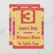 カラフルストライプBuncoテーブルカード#3 ポストカード (正面/裏面)