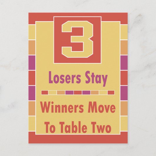 カラフルストライプBuncoテーブルカード#3 ポストカード (正面)