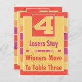 カラフルストライプBuncoテーブルカード#4から3 ポストカード (正面/裏面)