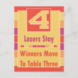 カラフルストライプBuncoテーブルカード#4から3 ポストカード
