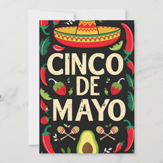 カラフルストライプFiestaカード 招待状 (正面)