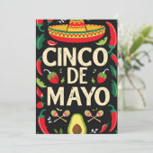 カラフルストライプFiestaカード 招待状 (スタンド正面)