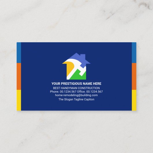 カラフルストライプHandyman Tools 名刺 (裏面)