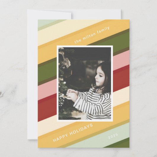 カラフルストライプHoliday One Photo シーズンカード (正面)