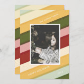 カラフルストライプHoliday One Photo シーズンカード (正面/裏面)