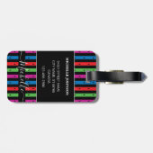 カラフルストライプMonogram付き荷物タグ ラゲッジタグ (裏面横)