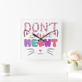 カラフルストレスしない猫ことわざ スクエア壁時計 (ホーム)