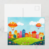 カラフルストーリーブックビレッジハガキ ポストカード (正面/裏面)