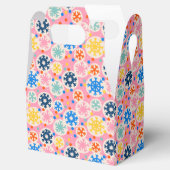 カラフルスノーフレークオンピンクホリデーパターン フェイバーボックス (オープン)