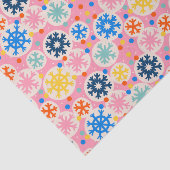 カラフルスノーフレークオンピンクホリデーパターン 薄葉紙 (詳細)