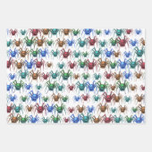 カラフルスパイダーパター不気味ン面白いハロウィン ラッピングペーパーシート (正面)