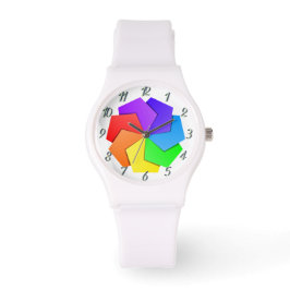 カラフルスパイラルデザインeWatch女性用スポーツウォッチ 腕時計