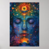 カラフルスピリチュアル開眼の女性美術 ポスター (正面)