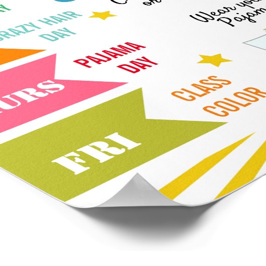 カラフルスピリットウィークの学校チラシのポスター ポスター (角)