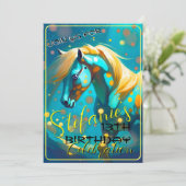 カラフルスピリットポニー27歳誕生日招待状 招待状 (スタンド正面)