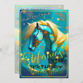 カラフルスピリットポニー27歳誕生日招待状 招待状 (正面/裏面)