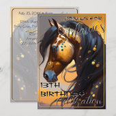 カラフルスピリットポニー67誕生日招待状 招待状 (正面/裏面)