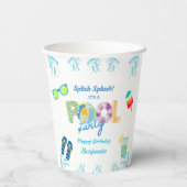 カラフルスプラッシュボーイズ誕生日プールパーティー 紙コップ (裏面)