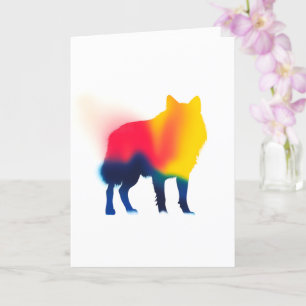 カラフルスプレー絵を描オフのシルエット カード